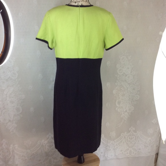 Lennie NY Lime Green Navy Linen Blend Dress 12 - Picture 8 of 11